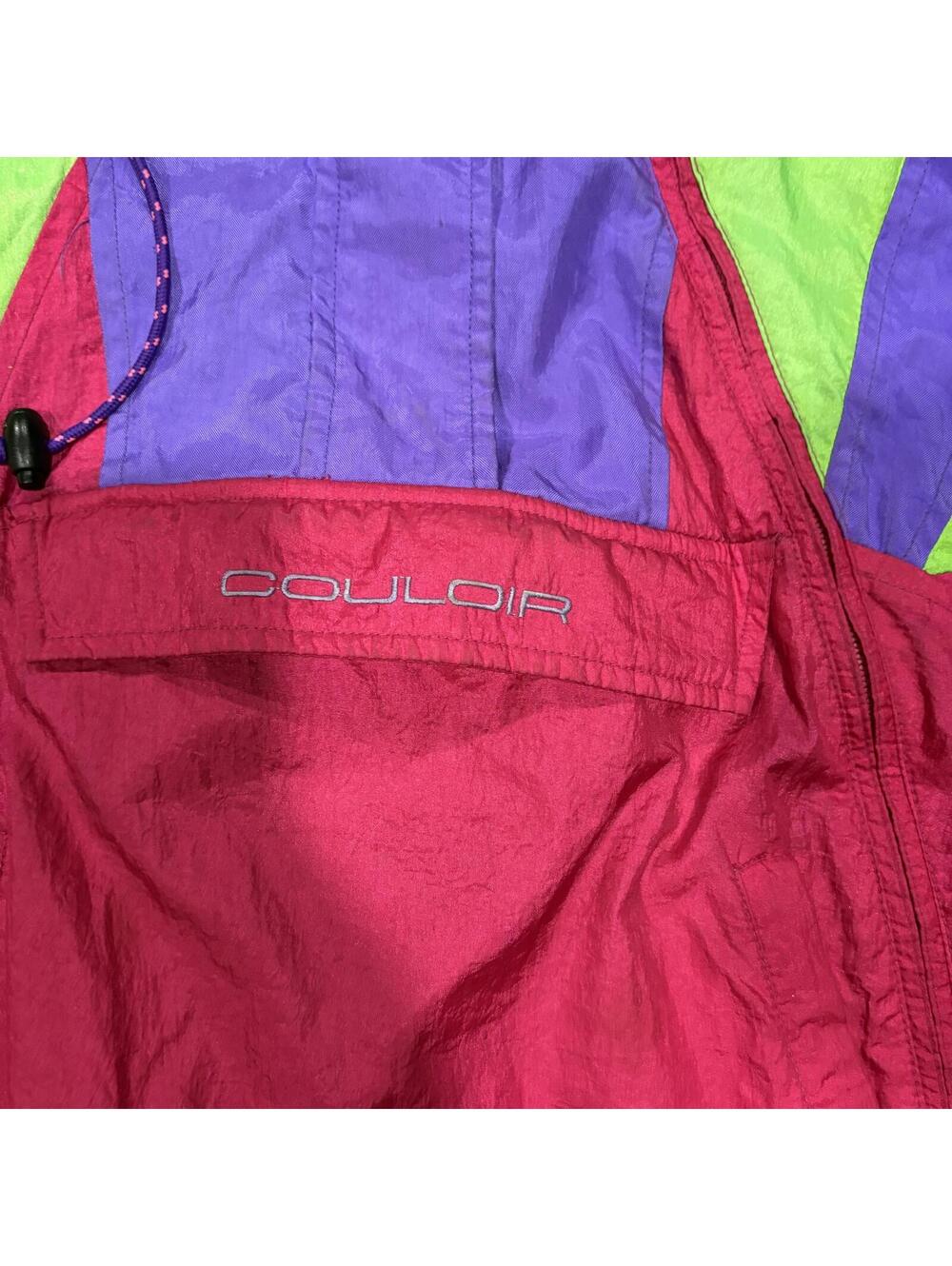 Couloir Retro Vintage Colorful Windbreaker Jacket Womens Large Nylon Vintage 90s - Picture 3 of 9
